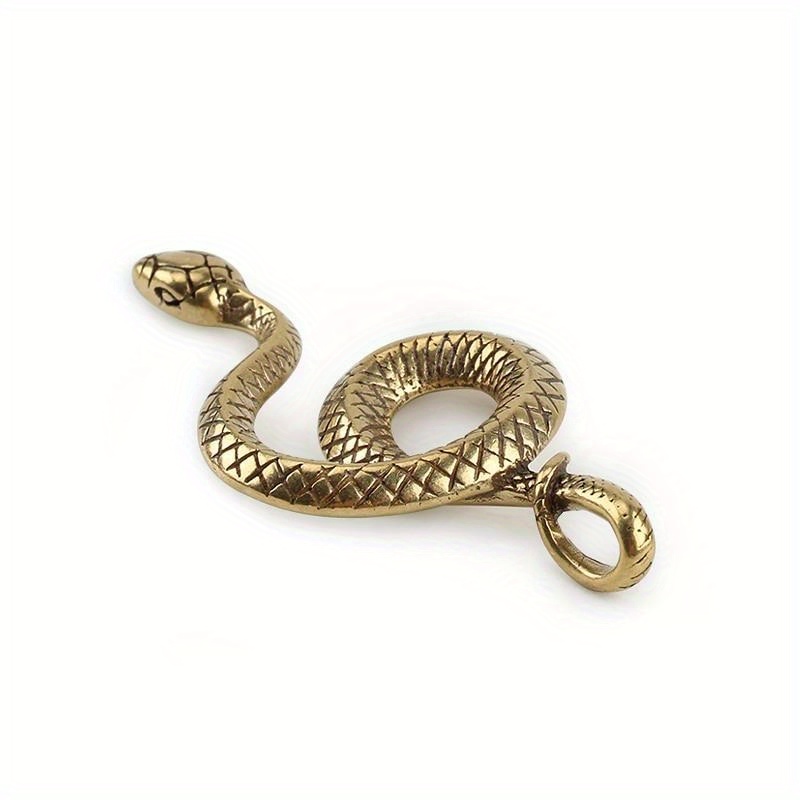 Tech Room Accessories - 1/2Pcs Snake Zodiac Pendant Vintage Brass