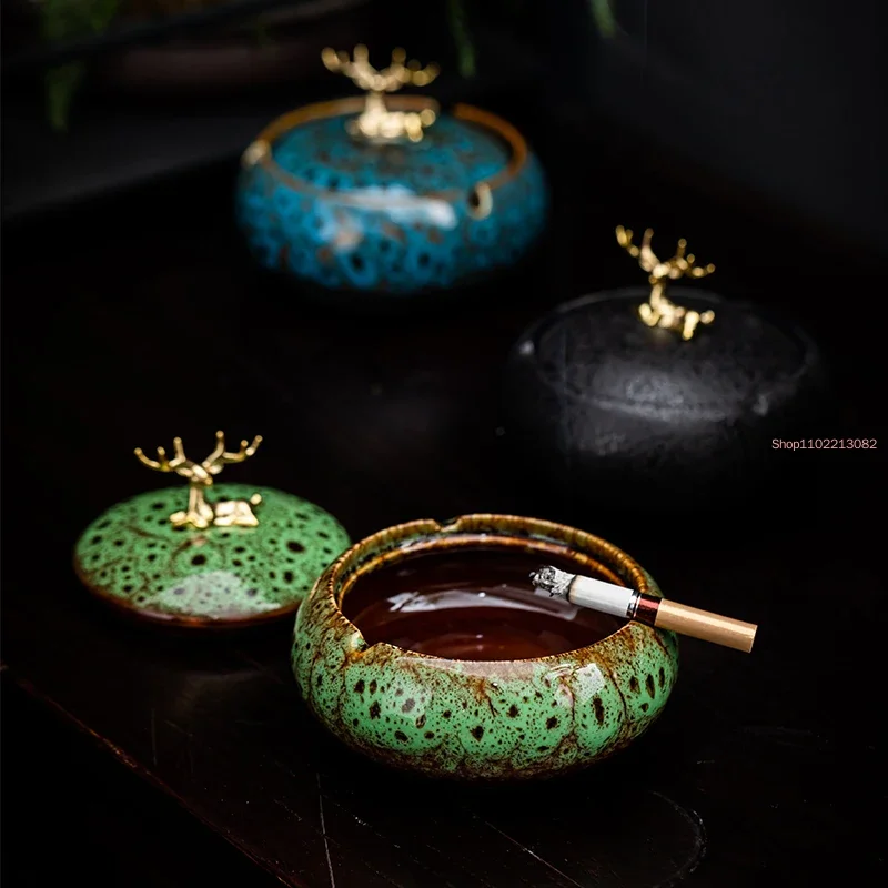 Round Ceramic Ashtray Living R - огляд і ціна Tech Room Accessories