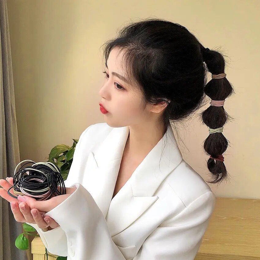 100PCS/Set Hair Ties Elastic R - огляд і ціна Tech Accessories For Men