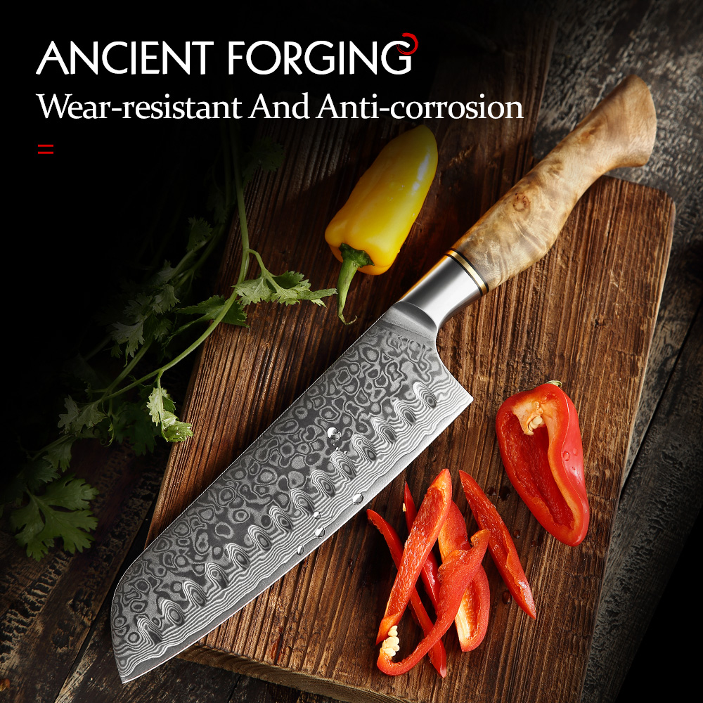 HEZHEN 7 inch Santoku Knife Re - огляд і ціна High Tech Kitchen Accessories