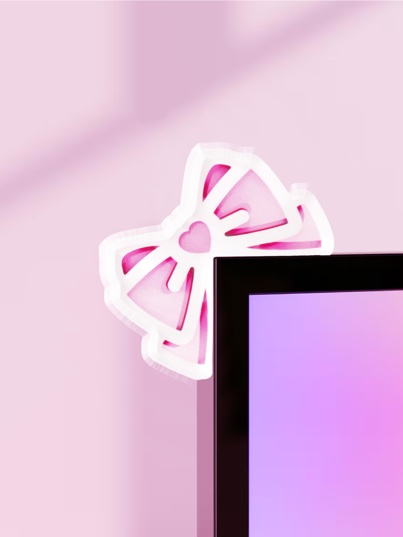 Kawaii Bow Monitor Decor Pink  - огляд і ціна Tech Accessories For Desk